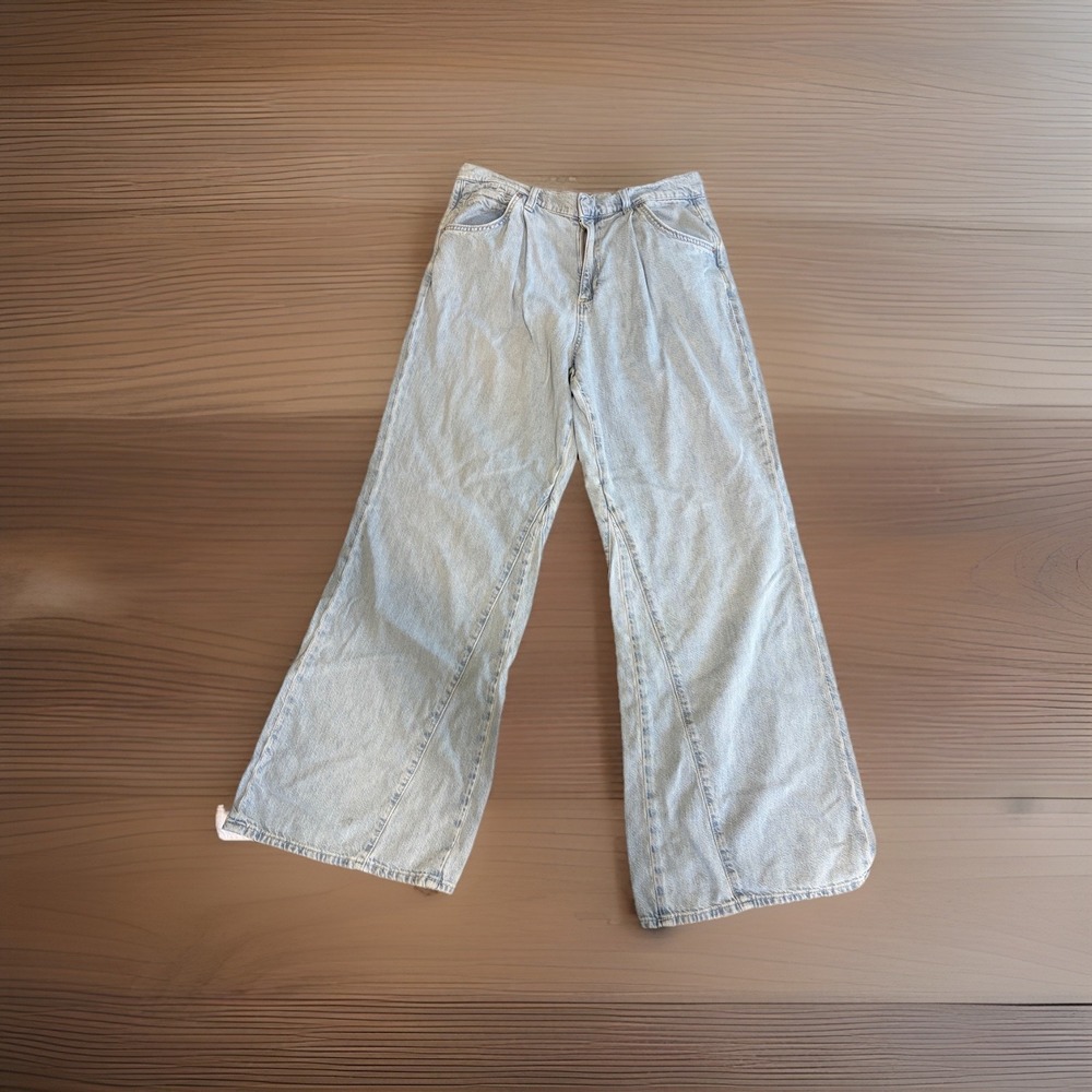 Free People Sheridan Mid Rise Trouser Jeans Women's Size 29 NWT Baggy Flare